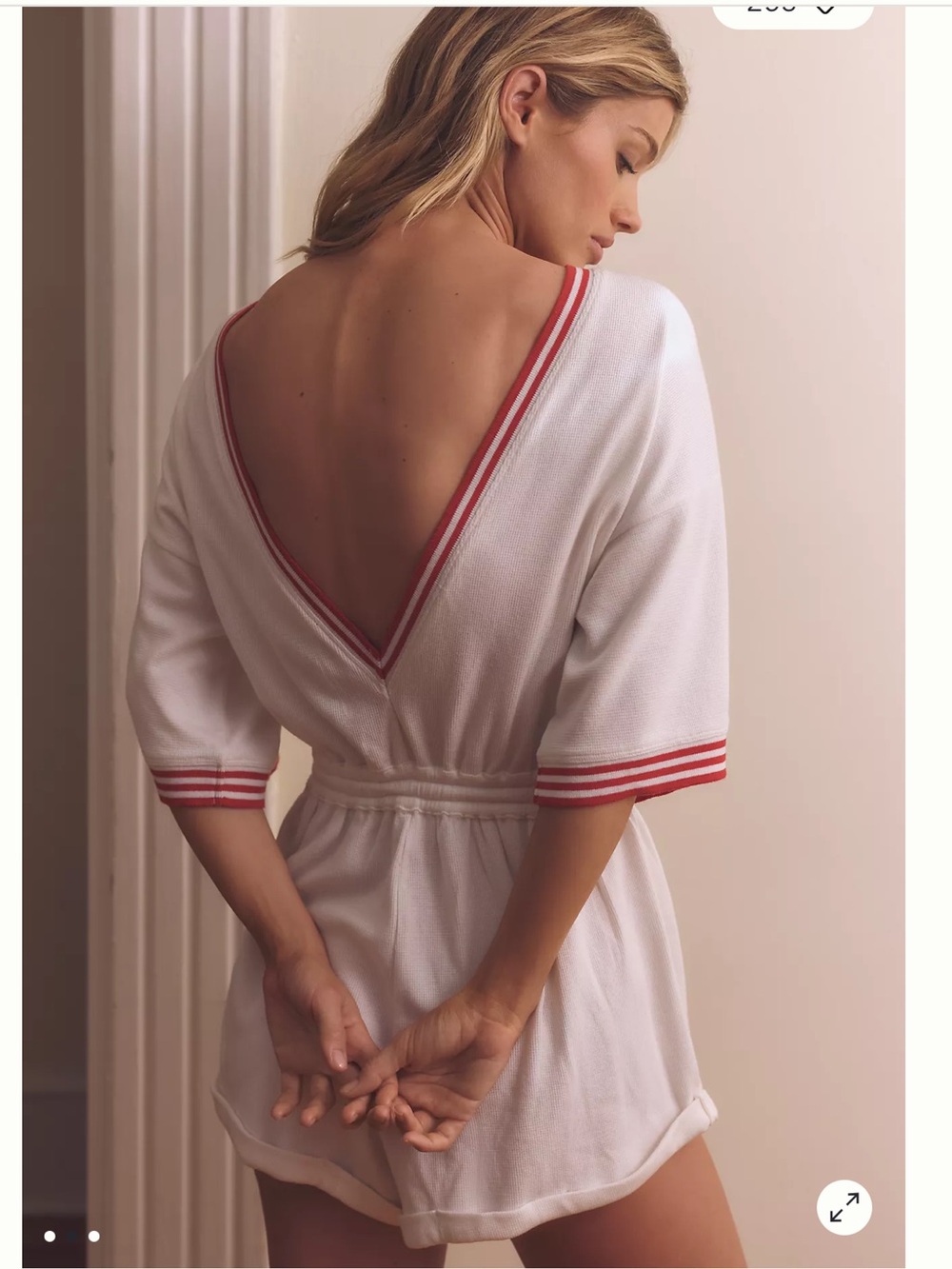 Anthropologie Ladies NWT Short-Sleeve Waffle Knit Romper. Small.